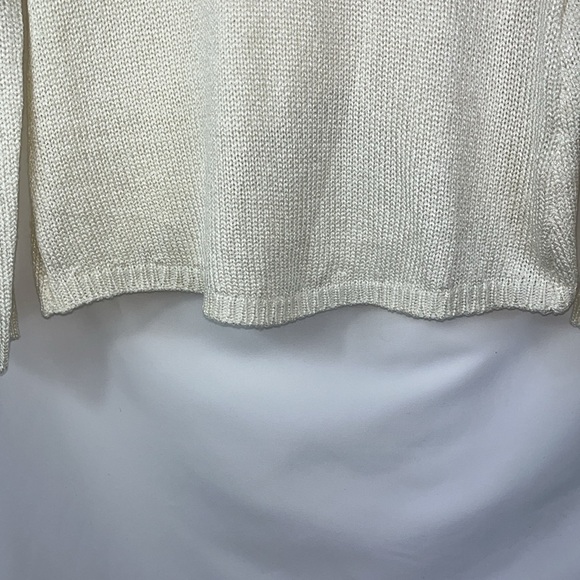 Belldini slinky shimmery soft v neck popover comfy sweater Sz L cream color - Picture 11 of 12